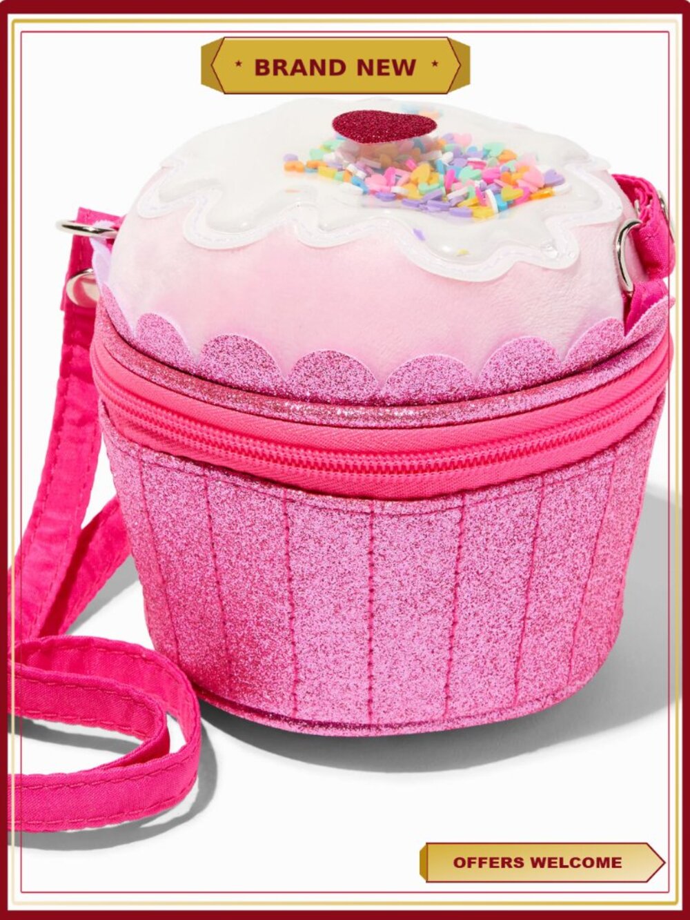 Pink Cupcake Crossbody Bag for Kids - Cute Purse for Girls